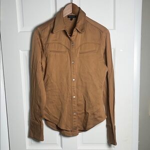 Rag & Bone Cleo Women's Workshirt Camel Button Down Western Small